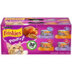 Purina Friskies Poultry Wet Cat Food Variety Pack, 5.5 oz Cans (32 Pack)