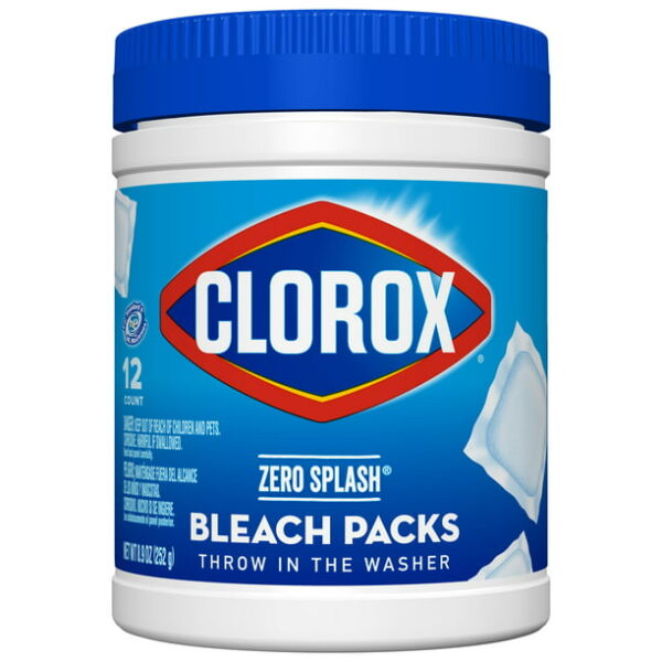 Clorox Zero Splash Bleach Packs, Regular Scent, 8.9 oz
