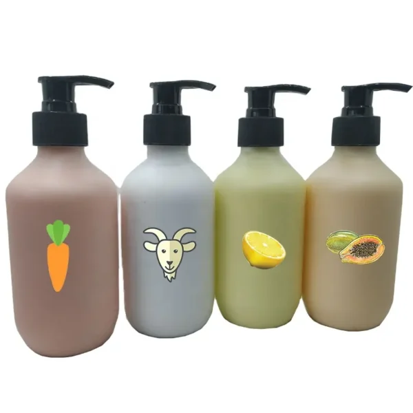 Body Lotion Set, Body Care Nourishing Gift Set Moisturizing Carrot + Goat Milk + Lemon + Papaya