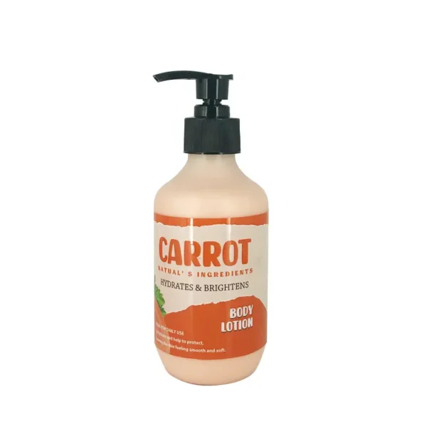 OEM Vegan Brightening carrot Vitamin C Skin Carrot Whitening Body Lotion for dry skin moisturizer