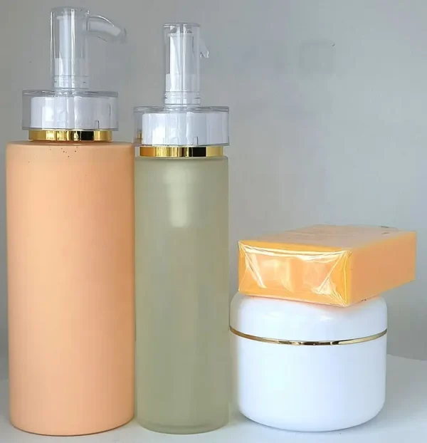 Papaya whitening set fast bleaching set no side effect organic face cream body lotion body oil handmade soap