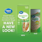 Great Value Fresh Seal Double Zipper Sandwich Bags, 100 Count - Image 3