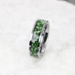 6MM Green Crystal tungsten ring for man anillos bague homme pareja de compromiso fashion jewelry wedding bands engagement rings - Image 5