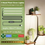 Stand Indoor with Grow Lights, 8 Tiered Indoor Shelf, 63" Tall Stand for Indoor Plants Multiple, Metal - Image 3