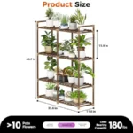 Plant Stand with Grow Lights for Indoor Plants Wood Plant Shelf 4 Tier Large Flower Stand for Mutiple Plant Holder Rac - Image 6