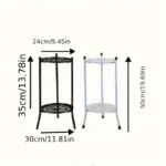 1 Pack, 2-Tiered Tall Plant Stand Metal Plant ShelfSupports Rack For Indoor Outdoor Home Decoration - Image 5