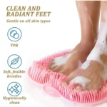 New Exfoliating Shower Massage Scraper Bathroom Non-slip Bath Mat Back Massage Brush Silicone Foot Wash Cleaning Bathing Tool - Image 4