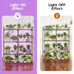 Plant Stand with Grow Lights for Indoor Plants Wood Plant Shelf 4 Tier Large Flower Stand for Mutiple Plant Holder Rac - Image 3
