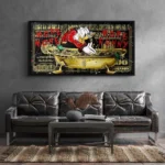 Modern Cartoon Duck Canvas Dollar Poster Inspirational Artwork Dollar Canvas Print Art Painting Financial Freedom Home Decor - Image 3