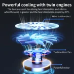 Q100 17inch Gaming Laptop Cooler Fan Led Screen Two USB Port 2600RPM Laptop Cooling Pad Notebook Stand For Laptop fan cooler - Image 4