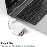 5-in-1 USB 3.0 Type-C SD TF CF Card Reader for iPhone 14 15 16 iPad MacBook Android Huawei Laptop OTG Adapter No APP Requires - Image 4