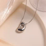 Creative A-Z Balloon Bubble Letter pendant Necklace for Women Silver Plated Chunky Initial Necklaces Jewelry Birthday Gift - Image 3