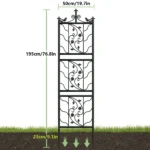 71 inch Garden Trellis Decorative Outdoor Tall Metal Fence Black Lattice Panel Yard Corner Décor for Climbing Plant Flower - Image 6