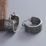 VENTFILLE 925 Sterling Silver Earrings For Women Trendy Simple Retro Flower Earring Jewelry Prevent Allergy Party Accessories