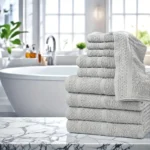 10pcs Bath Towel Set 4pcs Bath Towels&2pcs Hand Towels&4pcs Washcloths Solid Color Cotton Towels Absorbent Quick-drying - Image 2