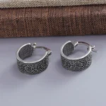 VENTFILLE 925 Sterling Silver Earrings For Women Trendy Simple Retro Flower Earring Jewelry Prevent Allergy Party Accessories - Image 3