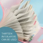 1 A4 Macaron vertical binding file bag Student test paper storage bag 13 cell portable organ bag, office school supplies - Image 4