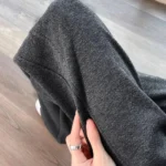 European apricot wide leg pants for women's autumn new high-end fashion plus size straight leg split casual banana pants - Image 5