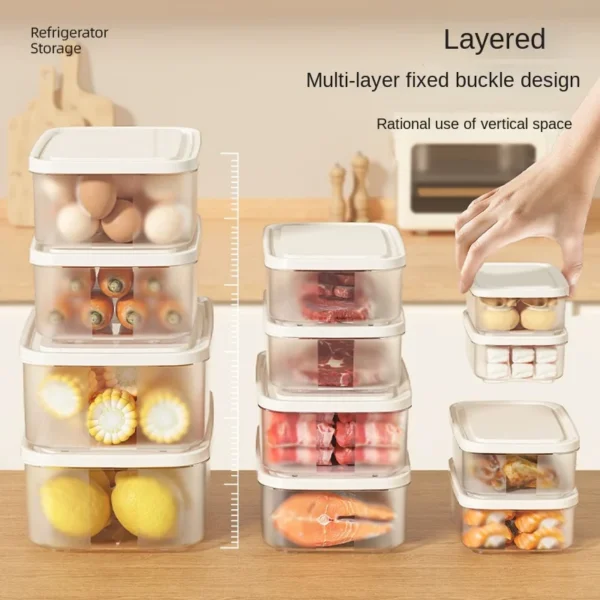 Stackable Food Storage Containers Set with Lids Leakproof Freezer Microwave Safe Fridge Organizer Kitchen Space Saving