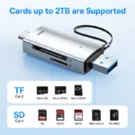 Baseus Card Reader USB C & USB3.0 to SD Micro SD TF Memory Card Device 104MB/s 2TB Smart Cardreader for Laptop Accessories - Image 3