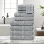10pcs Bath Towel Set 4pcs Bath Towels&2pcs Hand Towels&4pcs Washcloths Solid Color Cotton Towels Absorbent Quick-drying - Image 6