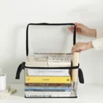 1 pcs Foldable book box student dormitory classroom book organizer transparent waterproof household book organizing storage box - Image 2