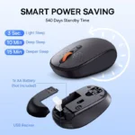 Baseus F01B Mouse Wireless Bluetooth 5.0 Mouse 1600 DPI Silent Click For MacBook Tablet Laptop PC Gaming Accessories 2.4G Mouse - Image 5
