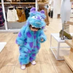 Cute Sully Monster Costume For Kids Halloween Kawaii Outfit Baby Boy Girl Winter Cosplay Clothes Warm Soft Romper Blue Suit - Image 3