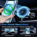 UYUXIO Strong Magnetic Wireless Car Phone Charger Adapter 15W Air Vent Car Phone Holder for iPhone 16 15 14 13 Pro Max Plus 12 - Image 2