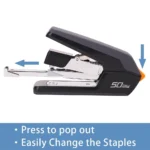 Deli 50 Sheets Heavy Duty Stapler Effortless Paper Binder School Supplies Stationery Stapler Without Staples Office Supplies - Image 3