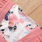 0-18 Months Newborn Baby Girl Clothes Set Floral Print Long Sleeve Romper Top + Suspender Skirt + Headband Cute 3PCS Outfit - Image 4