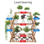Extra Large Multi Tier Wood Flower Rack Plant Stand Bonsai Shelf Indoor Outdoor - Image 6