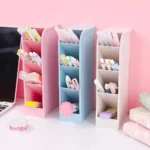 4Grid Macaron Color Oblique Insertion Desktop Organizer Pen Holder Pencil Makeup Brush Storage Box School Stationery - Image 4