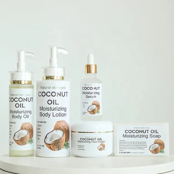 skin care set anti aging moisturizing coconut face cream body oil serum facial soap body lotion