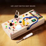 Kids Early Education Toys Electronic Led Light Baby Wooden Sensory Busy Board Montessori For Toddler Christmas Gifts - Image 6