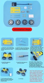 Solar Car Toy for Kids Mini DIY Assembled Energy Powered Car Kit STEM Educational Toys for Children Creativity Birthday Gift - Image 6