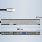 Type C Hub 2.0 with 5 Ports Aluminum Alloy USB 2.0 Hub Type C Splitter Extender for Laptop PC MacBook Pro Surface Pro and Mor - Image 6