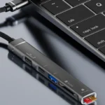 Type C Hub 2.0 with 5 Ports Aluminum Alloy USB 2.0 Hub Type C Splitter Extender for Laptop PC MacBook Pro Surface Pro and Mor - Image 2